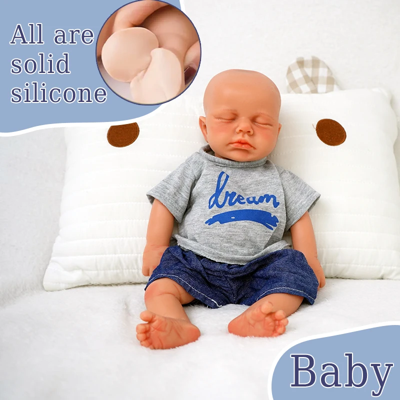 

12.2 inch Cuddly Mini Silicone Reborn Doll,Body Soft Silicone Lifelike Reborn Baby, Halloween/Thanksgiving Day/Christmas Gift