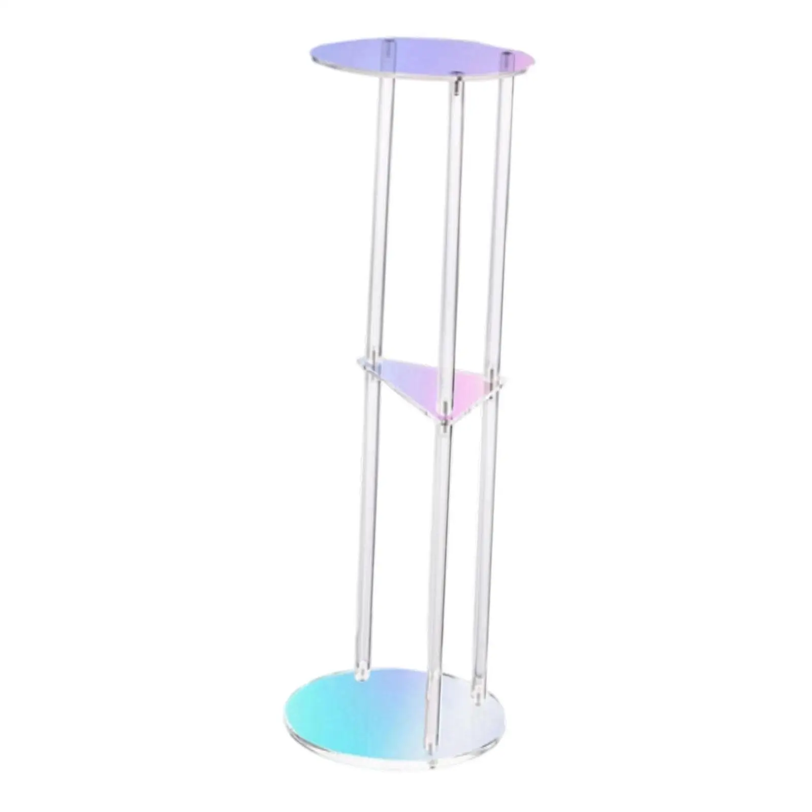 Round Acrylic Side Table Space Saving Three Layer Nightstand for Bedroom Small Room Balcony