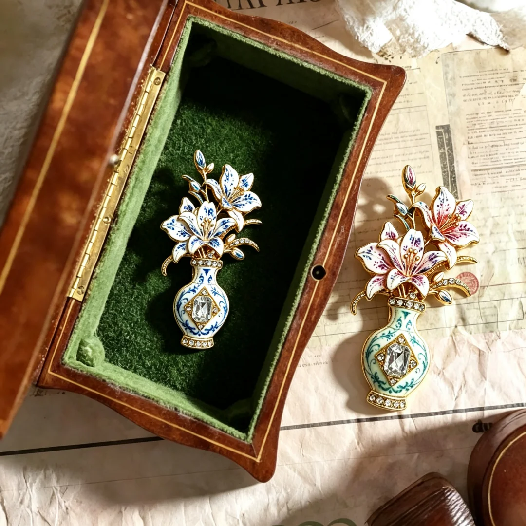 Barocke Luxus-Blumenvasen-Design-Broschen und -Anstecknadeln für Männer und Frauen – Schmuck, Modeaccessoires und Partygeschenke
