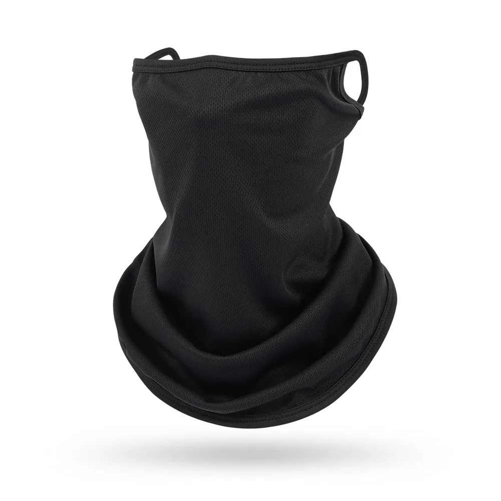 Breathable Motorcycle Rider Earloops Neck Gaiter Multi-function Cycling Face Mask Solid Color Tube Scarf for Men and Women