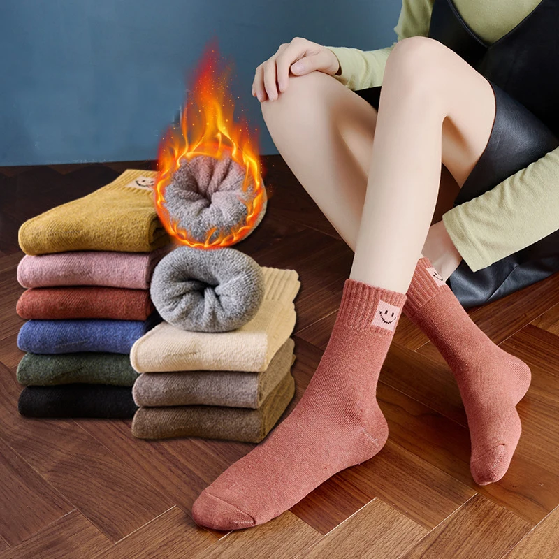 

Johnature Winter Thicken Warm Simple Japanese Women Men Socks 2024 New 5 Pairs All Match Breathable Socks