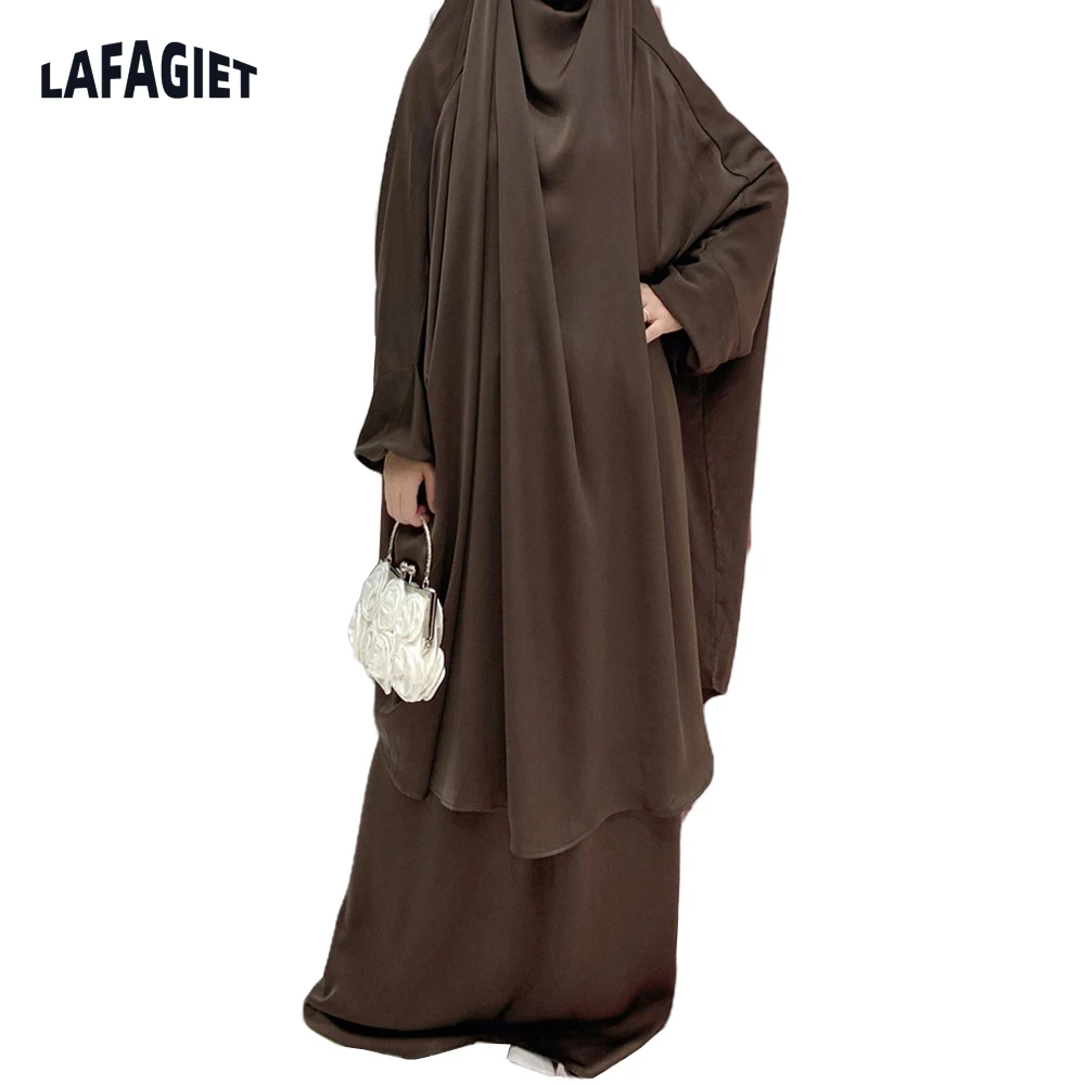 Женская Дубайская абайя, Турция, мусульманский хиджаб, молитвенная одежда, мусульманский кафтан, халат, химар, джибаб, никаб, свободная мусу...