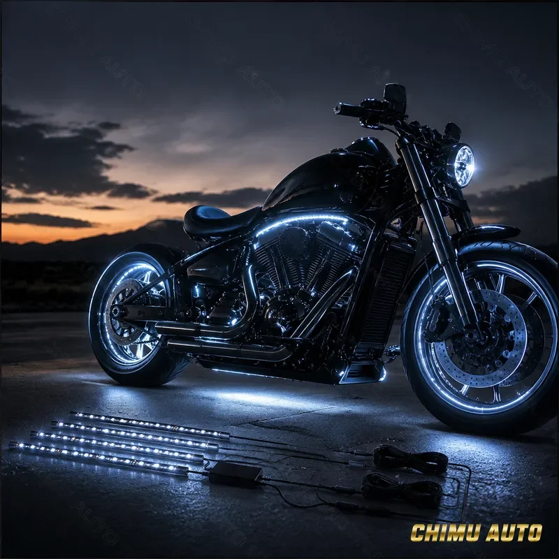 【CHIMU AUTO】 RGB LED Strip Light for Motorcycle Electric Vehicle with Bluetooth APP Voice Control Remote Control Atmosphere