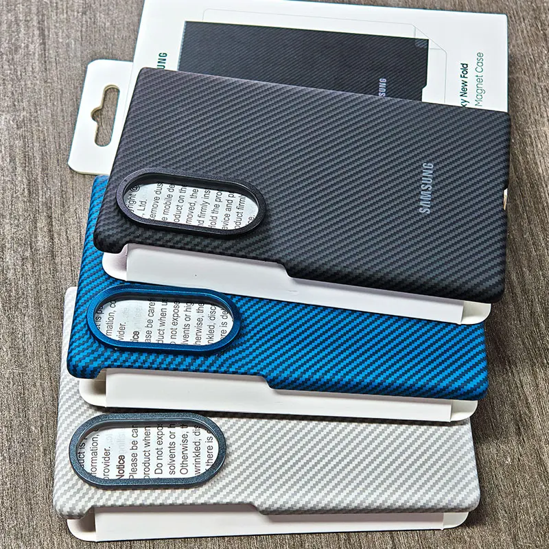 Samsung Galaxy Z Fold8 Fold 8 Ultra Magnetische Handyhülle Diagonale Carbon-Textur Hartschale + Gratis Gehärtetes Glas Displayschutz