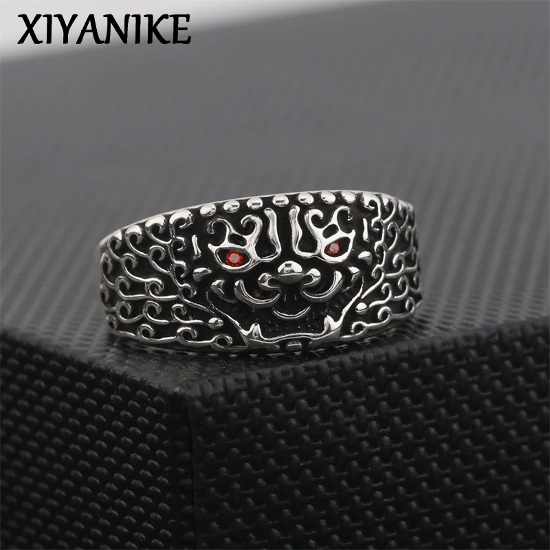 XIYANIKE Lucky Wealth Animal Pixiu Adjustable Finger Rings For Men Punk Fashion New Male Jewelry Gift Party Rock кольца