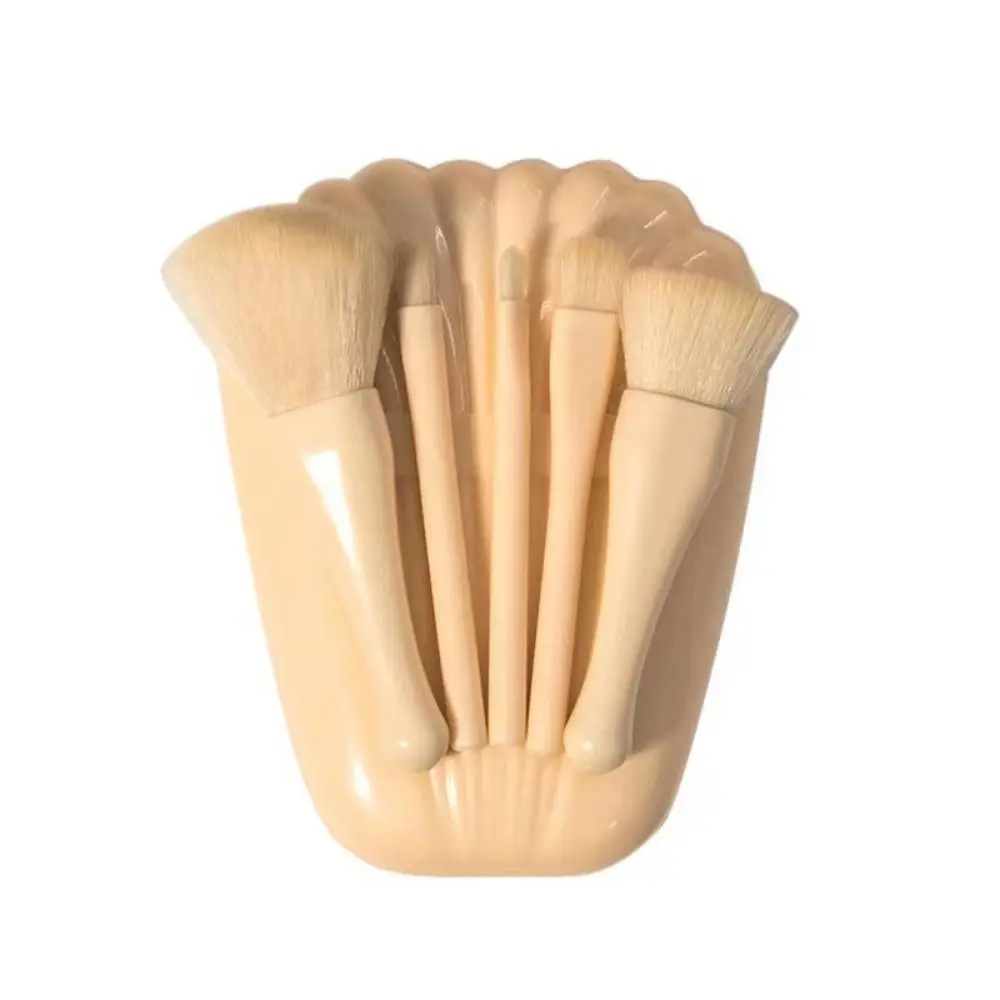 Set di pennelli per trucco da viaggio Shell Set di pennelli per trucco trapuntato in acrilico Borsa per cosmetici acrilico multifunzione a cinque griglie
