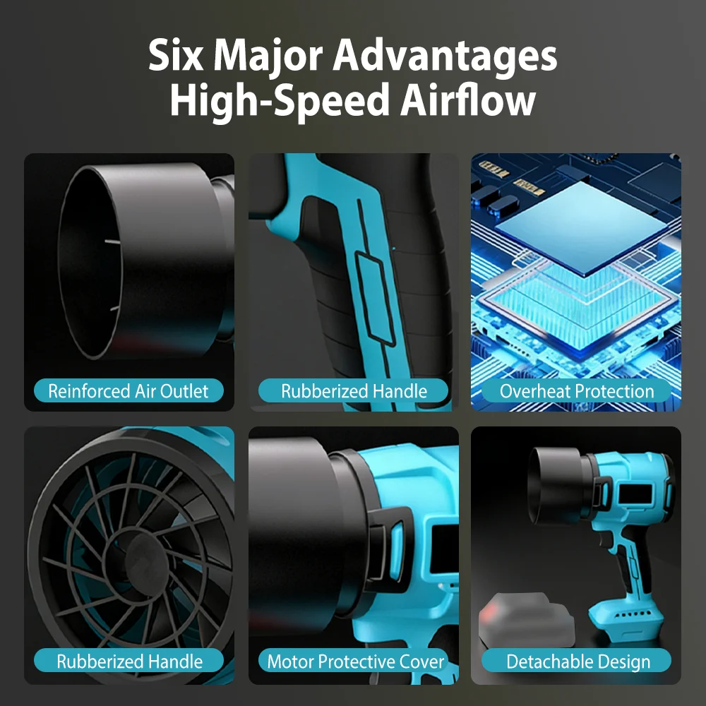 70MM 전기 브러시리스 무선 전기 에어 블로워 터보 제트 팬 휴대용 먼지 제거 도구 마키타 21V 배터리 핀용