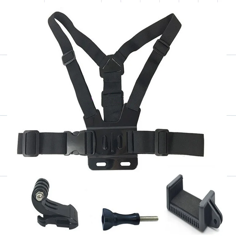 Celular Chest Strap Mounting Holder, primeiro ângulo Video Bracket, clipe fixo, Live Broadcast Acessórios