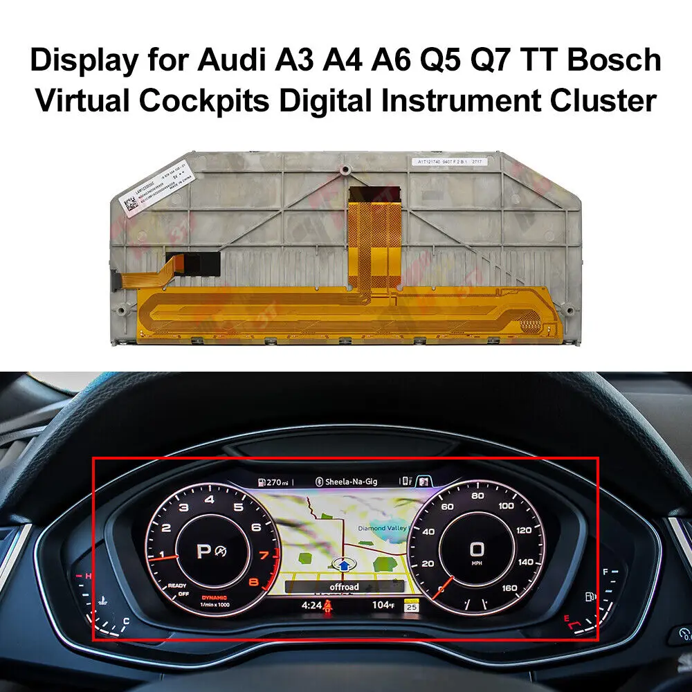 

12.3" Dashboard LCD Display for Audi A3 / S3 A4 / S4 A6 / S6 Q5 Q7 Q8 TT Digital Instrument Cluster