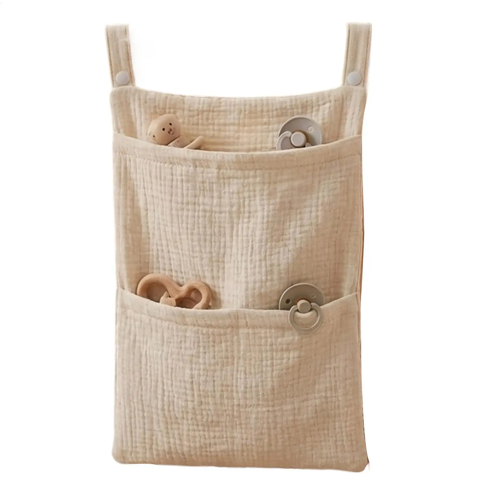 Crib Diaper Organizer Bag Multipocket Stroller Organization Pouch Kid Bedside Organizer Bag For Milk Bottle Soothing Toys Home