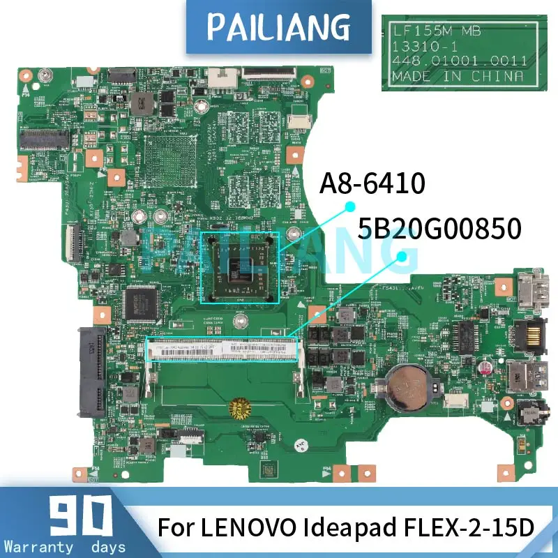 

LF115M 13310-1 For LENOVO Ideapad FLEX 2-15D Notebook Mainboard 5B20G16329 5B20G00850 With AM6310 CPU Laptop Motherboard Tested
