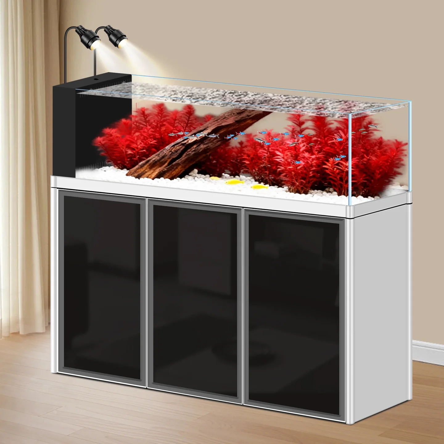 LH aluminum alloy bottom filter stream tank side overflow landscaping tank ecological aquarium living room household