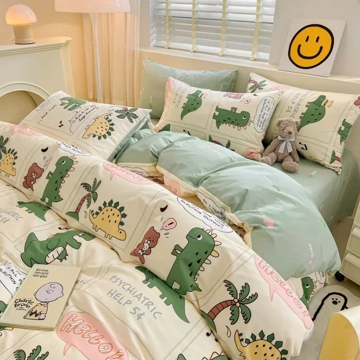 

Cotton Cartoon Animal Quilt Cover For Kids Lovely Pattern Quilt Cover AB Double-sided Comforter Children Bedding Set Duvet Cover