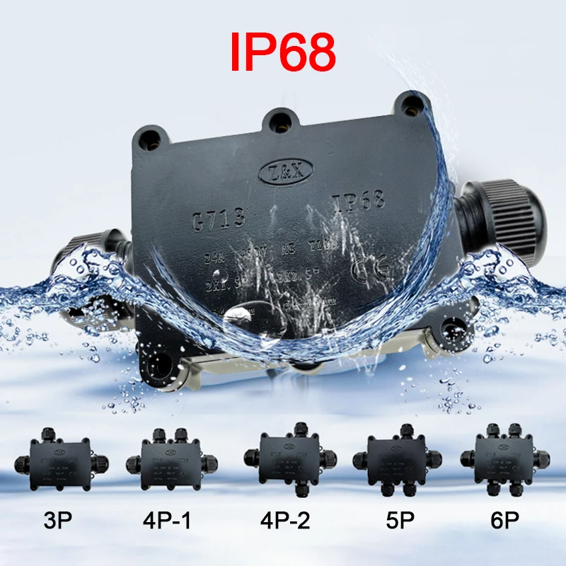 

Waterproof junction box IP68 2/3/4/5/6 viasOutdoor rain proof, can soak in waterJunction boxElectrical protection boxFlame retar