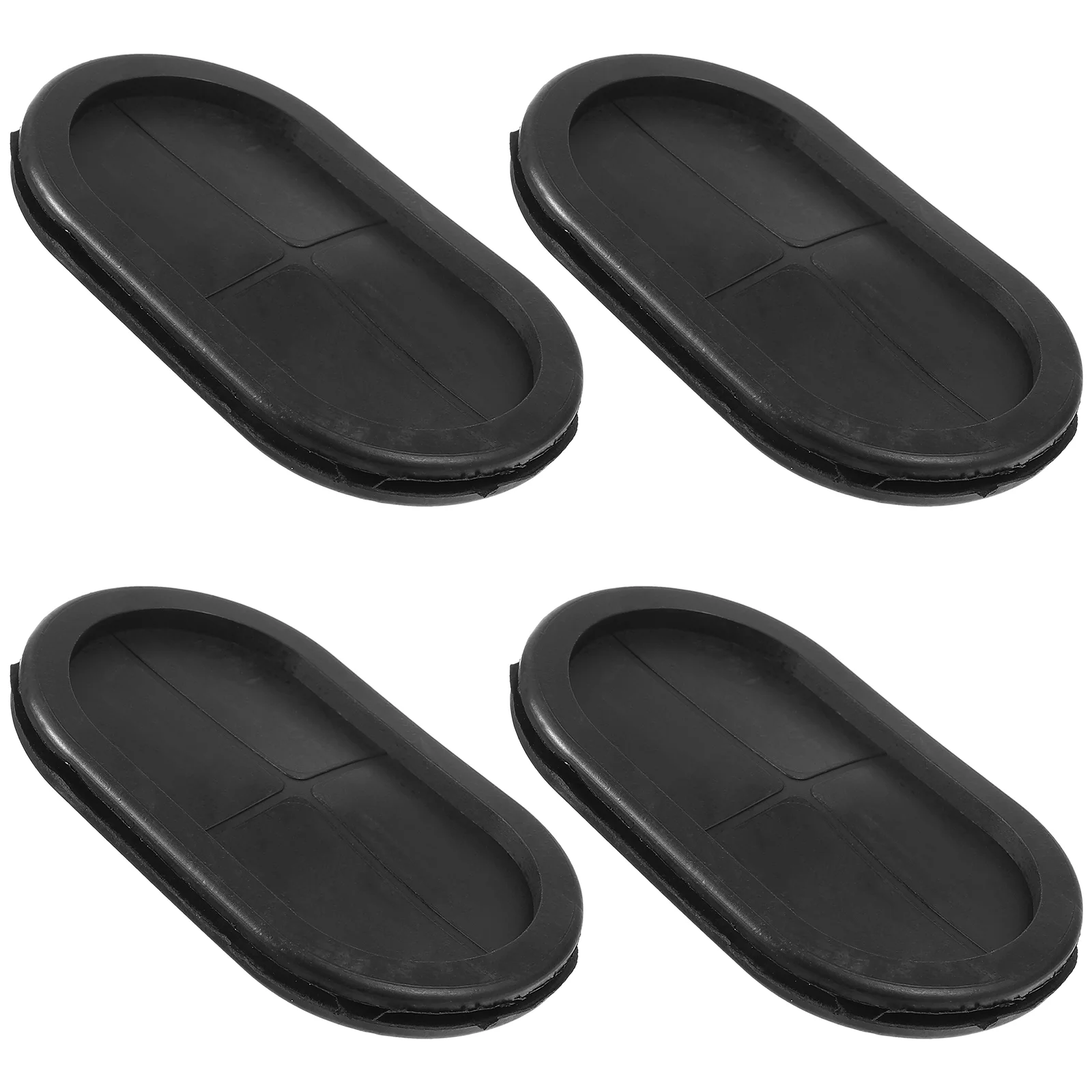 

4 Pcs The Wire Oval Guard Coil Firewall Hole Plug Gasket Desktop Protection Wiring Rubber Grommets Black