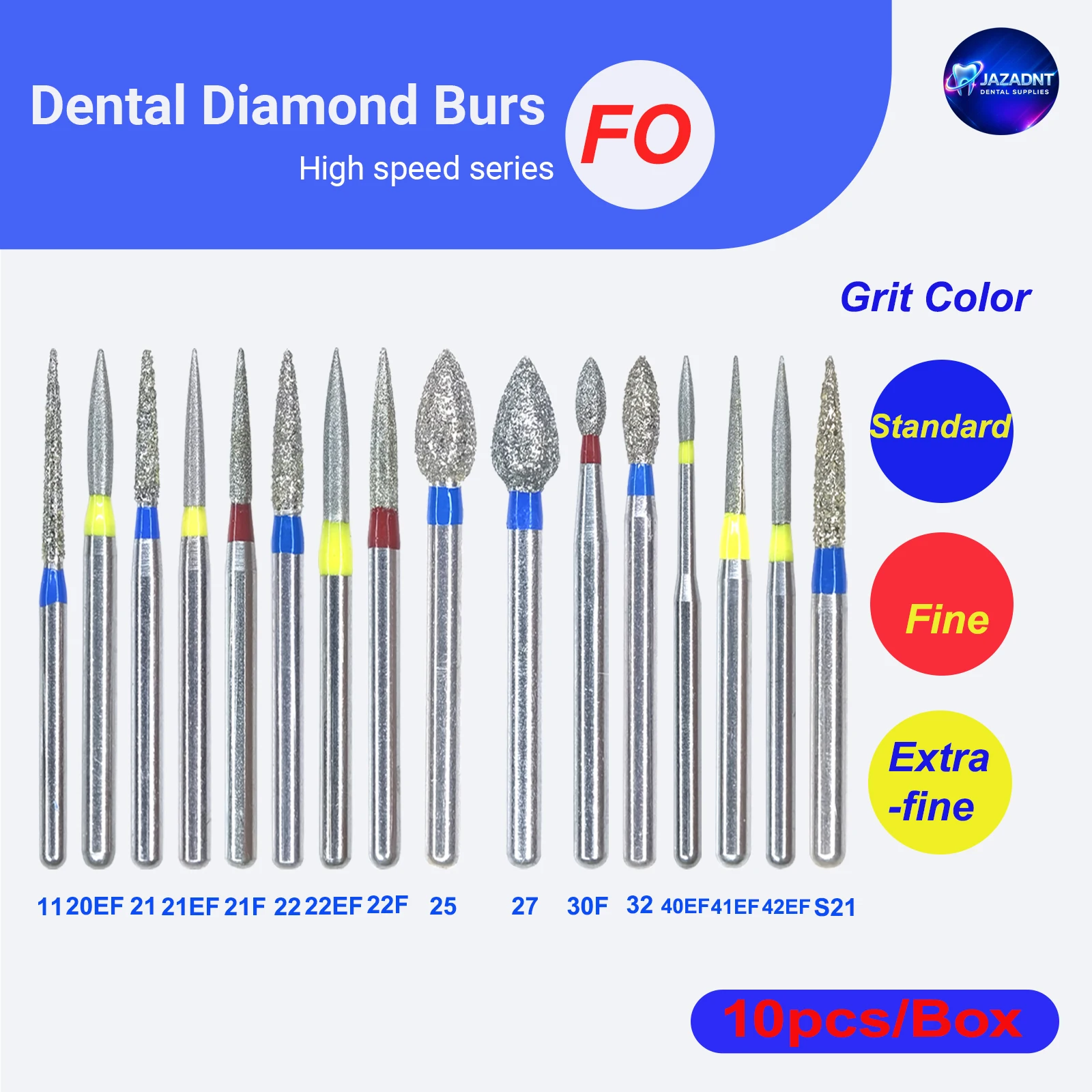 

Dental FO Burs 2.35mm Dentistry Materials Dental Restorative Finishing And Polishing 10pcs/Box dental Lab Or Clinic Dentist dill
