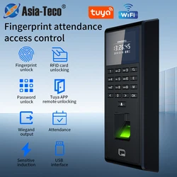 Tuya App Wifi Multi Functional Alarm Attendance Machine Fingerprint Recognition Password Recognition U disk Time Records Export