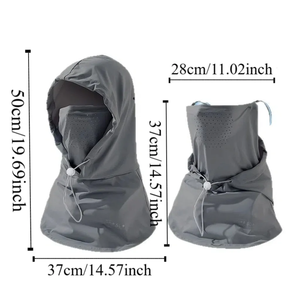 Verstellbare Anti-UV-Sturmhaube, vielseitig einsetzbar, aus Eisseide, für Radfahrer, UV-Schutzmaske, Schirmmütze, elastische Sonnenhut, vollständige Gesichtsbedeckung. – Detail 1