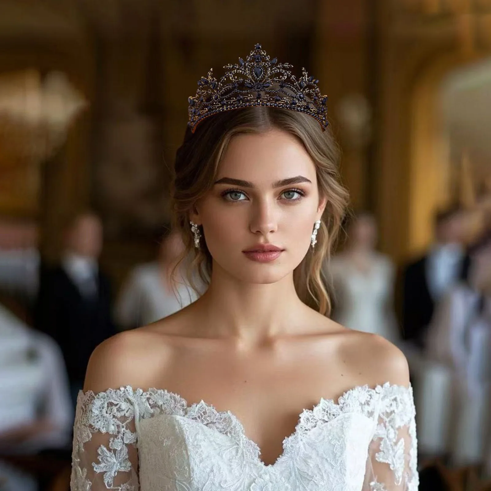 Bridal Crown Sparkling Tiara for Wedding Party Pageant Luxury Rhinestone Alloy Headband Elegant Princess Hair Accessory Gift