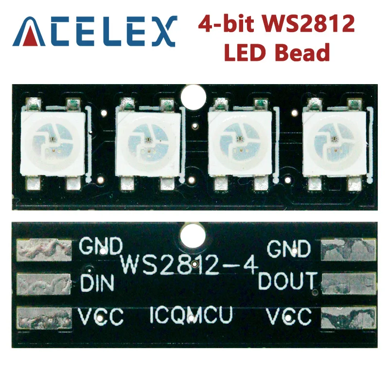 4-bit WS2812 LED Bead Module Bar Light Bar Full Color Drive Illustrated Light Development Board Module Microcontroller