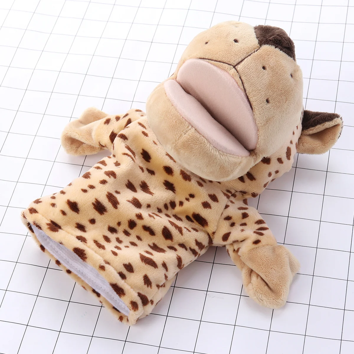 Marioneta de mano leopardo textura suave educativo interactivo narración juego imaginativo mejora la comunicación para niños