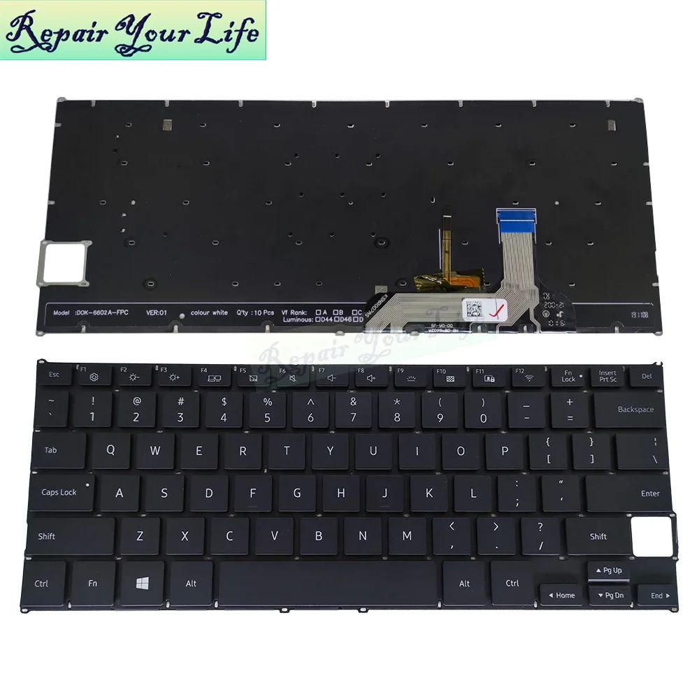 

English Backlight Keyboard for Lenovo KSNR007AS DOK-6602A-FPC Black Replacement Keyboards with Backlit Laptops Part Original New