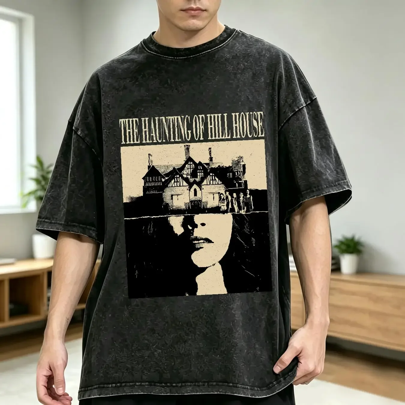 washed T Shirt The Haunting of Hill House Trendy Classic Vintage s Men vintage Washed Comfortable designer clothes Soft homme