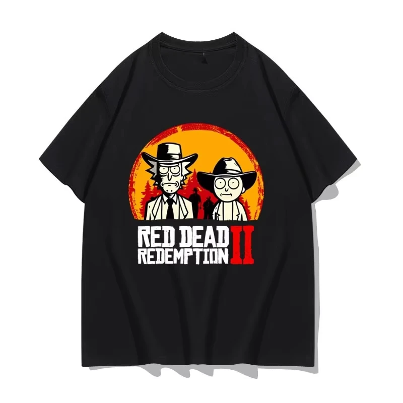 Nouveau T-shirt en coton imprimé dessin animé Red Dead Redemption 2 2026 – Mode décontractée d'été pour hommes et femmes, manches courtes, style streetwear