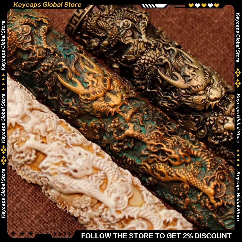 

Creative Resin Keycaps Dragon Column 6.25U Space Bar Personalized Handmade Resin Cultural and Creative Retro Keyboards Gifts