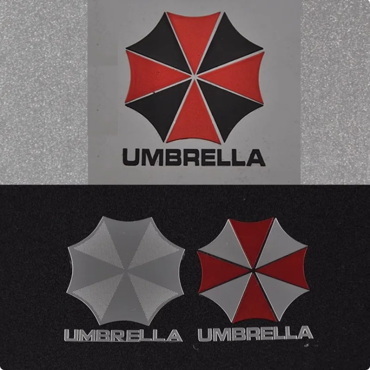 O adesivo de metal The Resident Evil Umbrella Phone é adequado para laptops, carros, pranchas de trabalho, bancos de energia, tablets e decorações