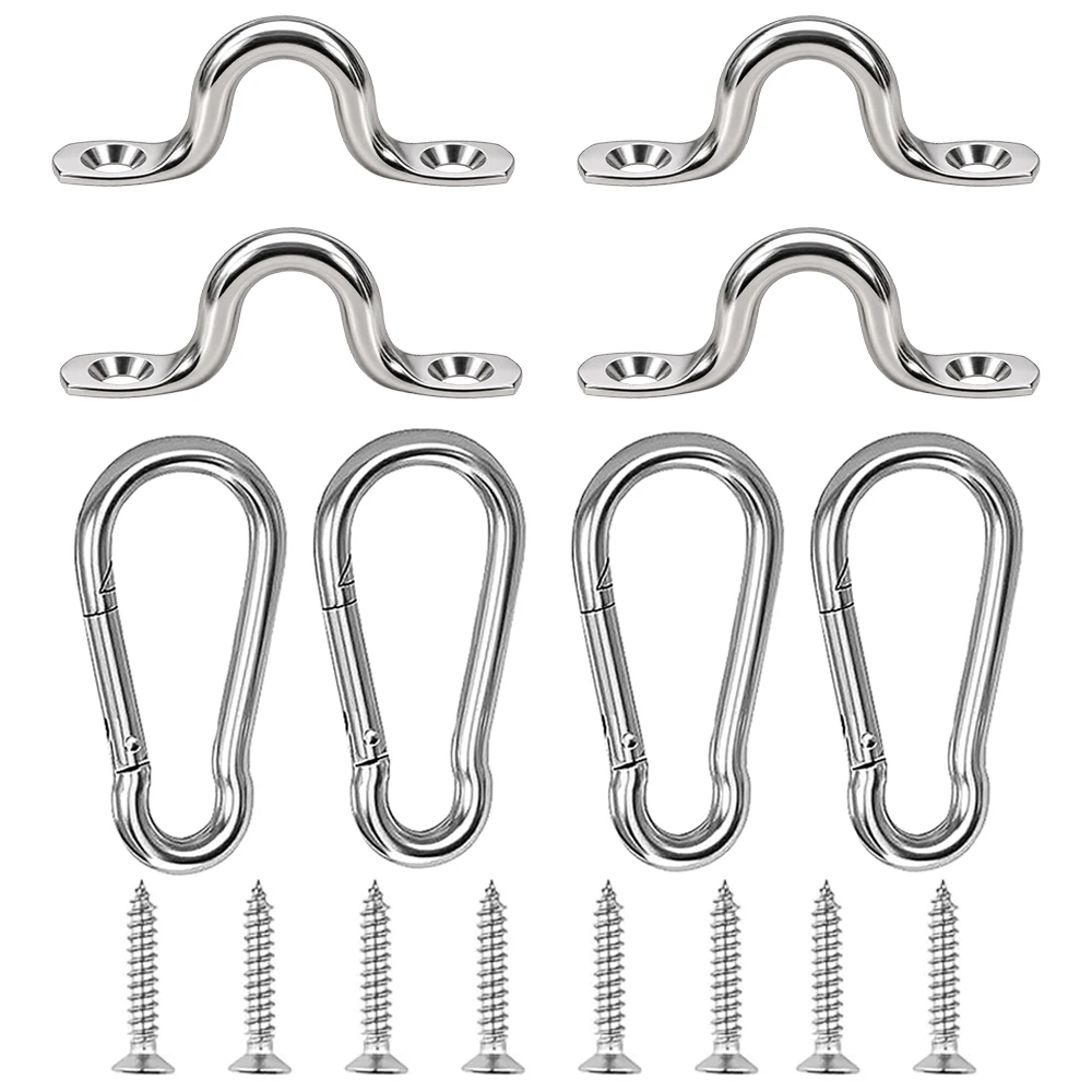 Pad Eye Hook and Spring Hook Outdoor Hiking Keychain Pet Chain High-Strength Ceiling Mounted Multi-Purpose Hardware Accessories