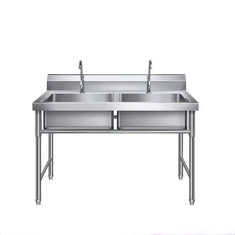 Customized Modern Hotel 304 Stainless Steel Sink Workbench Kitchen Sink Equipment