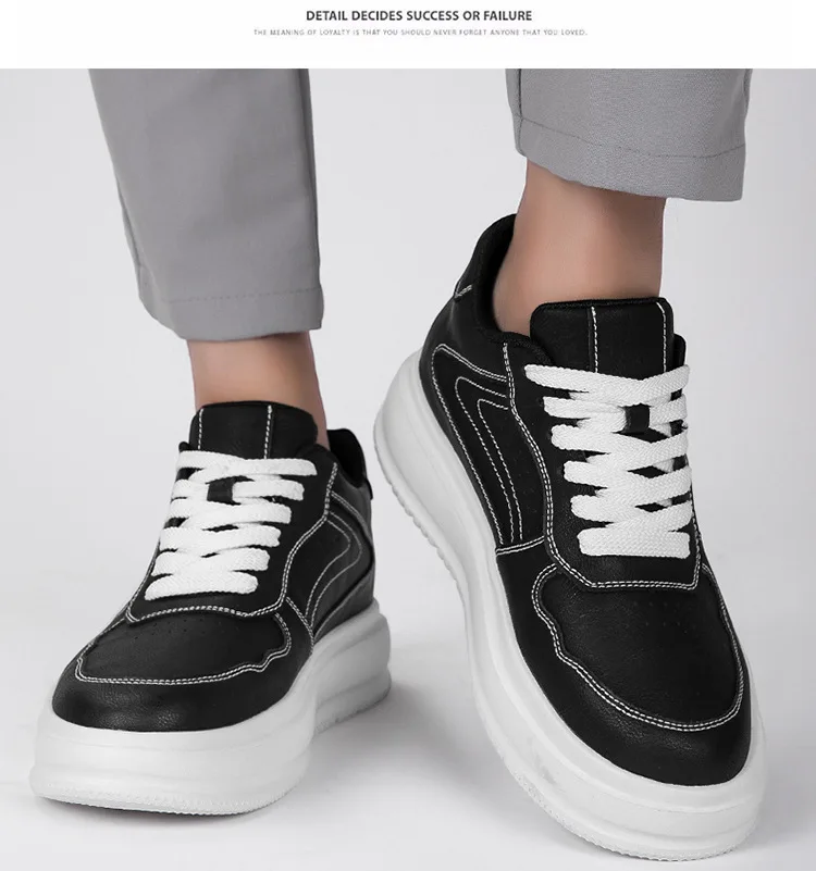 Thick sole Breathable Durable Waterproof wear resistant Anti slip Increase by 4/6/8/10 centimeters Mens heightening shoes