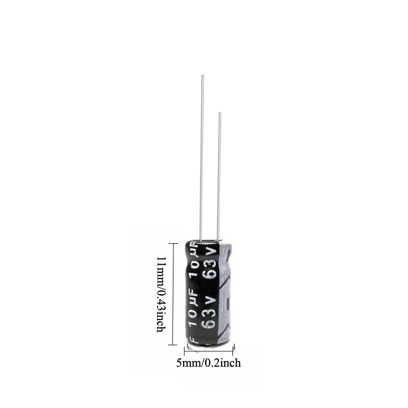 

335pcs 63V 10uF Electrolytic Capacitor 105C High Temp Radial Long Life 5x11mm for Power Supply Electronics