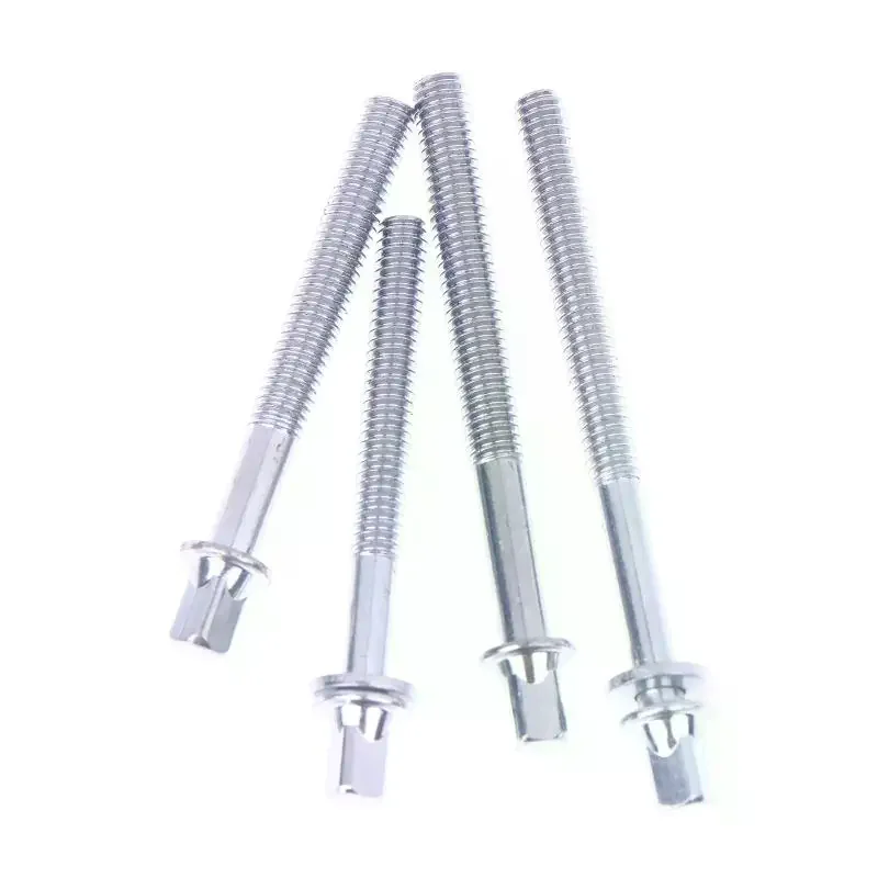 Pernos duraderos de terminal de tambor de 5/6 mm, paquete de 12 varillas de tensión de tambor con arandelas diseñadas para reparaciones de tambores de jazz