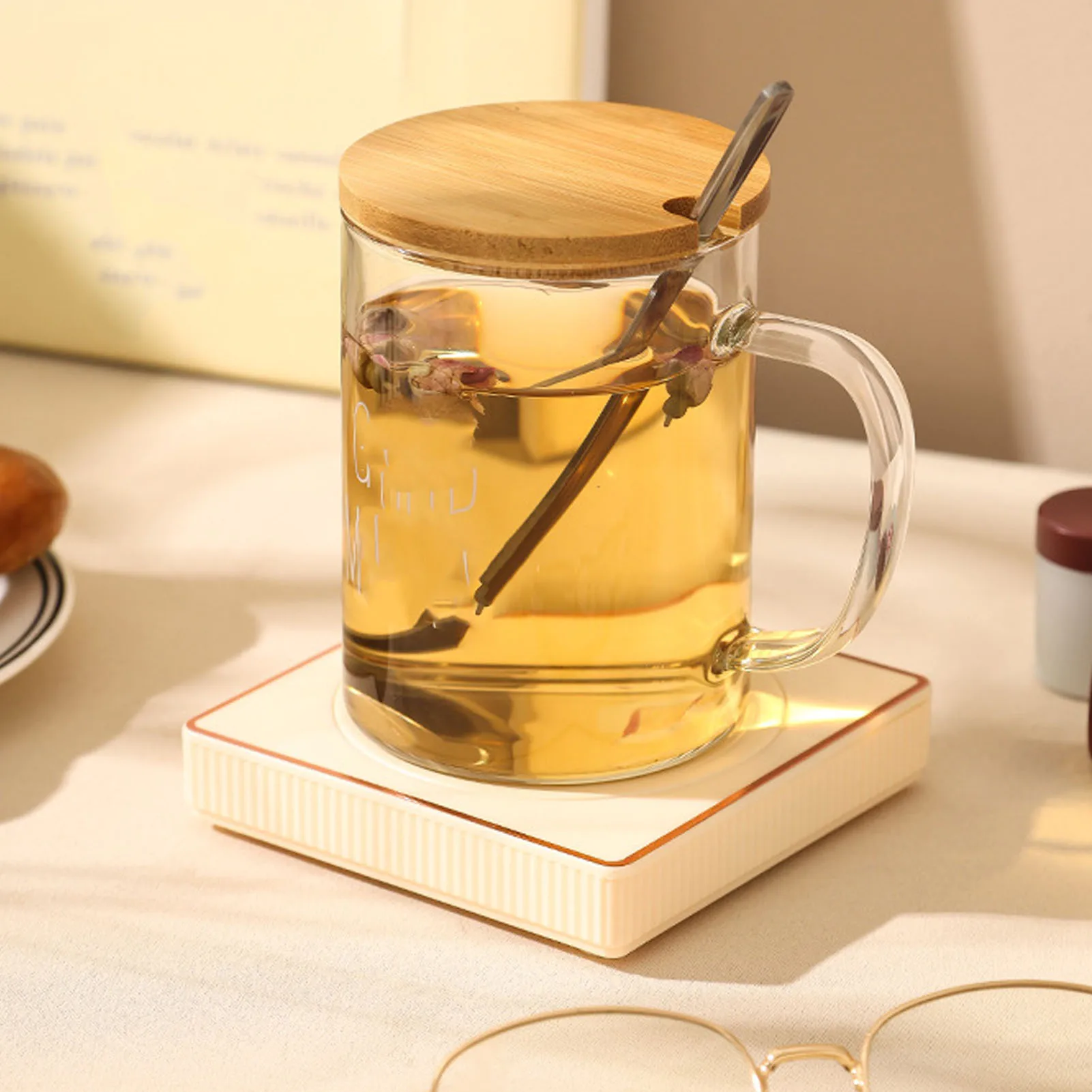 커피 머그잔 워머 컴팩트 향상된 맛 열 보존 홈 아파트 사무실 여행을위한 전기 컵 워머