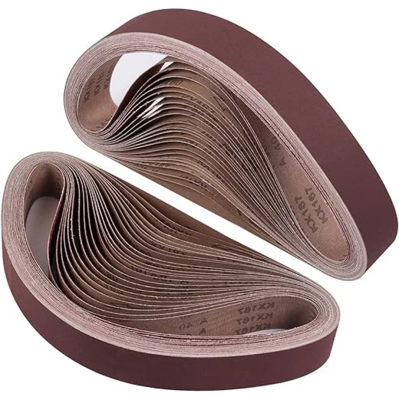 24pcs-set 10sets-ctn 2*42 นิ้วเข็มขัดขัด 40 60 80 120 150 240 320 400 grits อลูมิเนียมออกไซด์เครื่องมือขัด