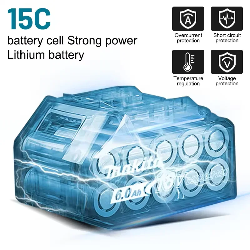 Originale genuino per Makita 6Ah per 18V Makita Batteria BL1860 BL1850B BL1850 BL1840 BL1830B Makita Batteria Al Litio di Ricambio