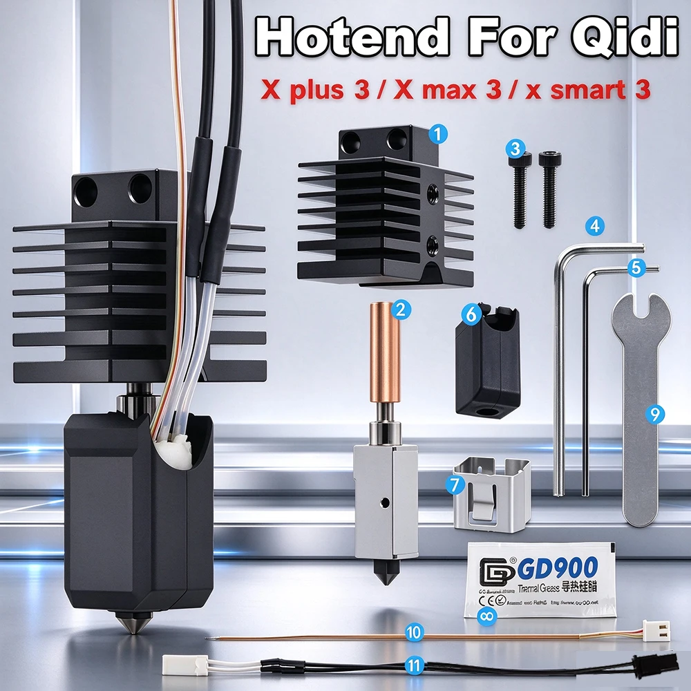 Upgraded Hotend Kit For Qidi X plus 3 QIDI X max 3 X smart 3 Hot End Ceramic Heating Rod Print Head For QIDI 3D Printer