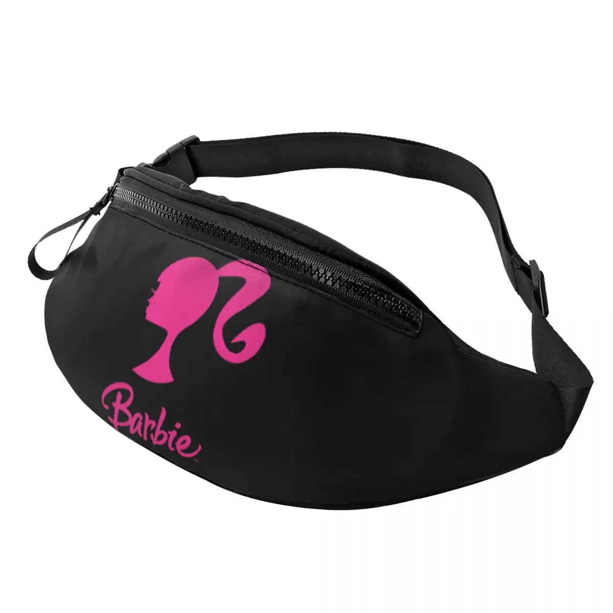 Custom Barbie Logo Fanny Pack Women Men Fashion Girl Crossbody Waist Bag for Traveling Phone Money Pouch