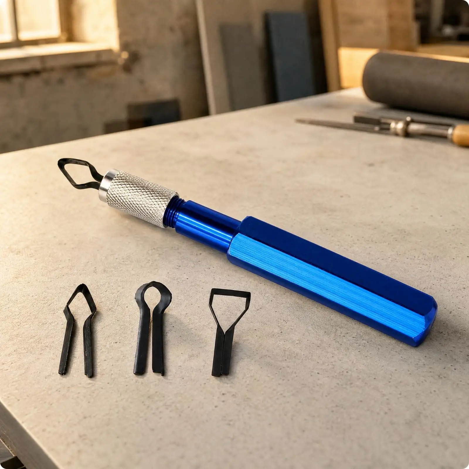 Flooring Seam Weld Trimming Cutter for PVC Installation Finishing Tool with Aluminum Alloy Handle and Knurled Steel Grip for