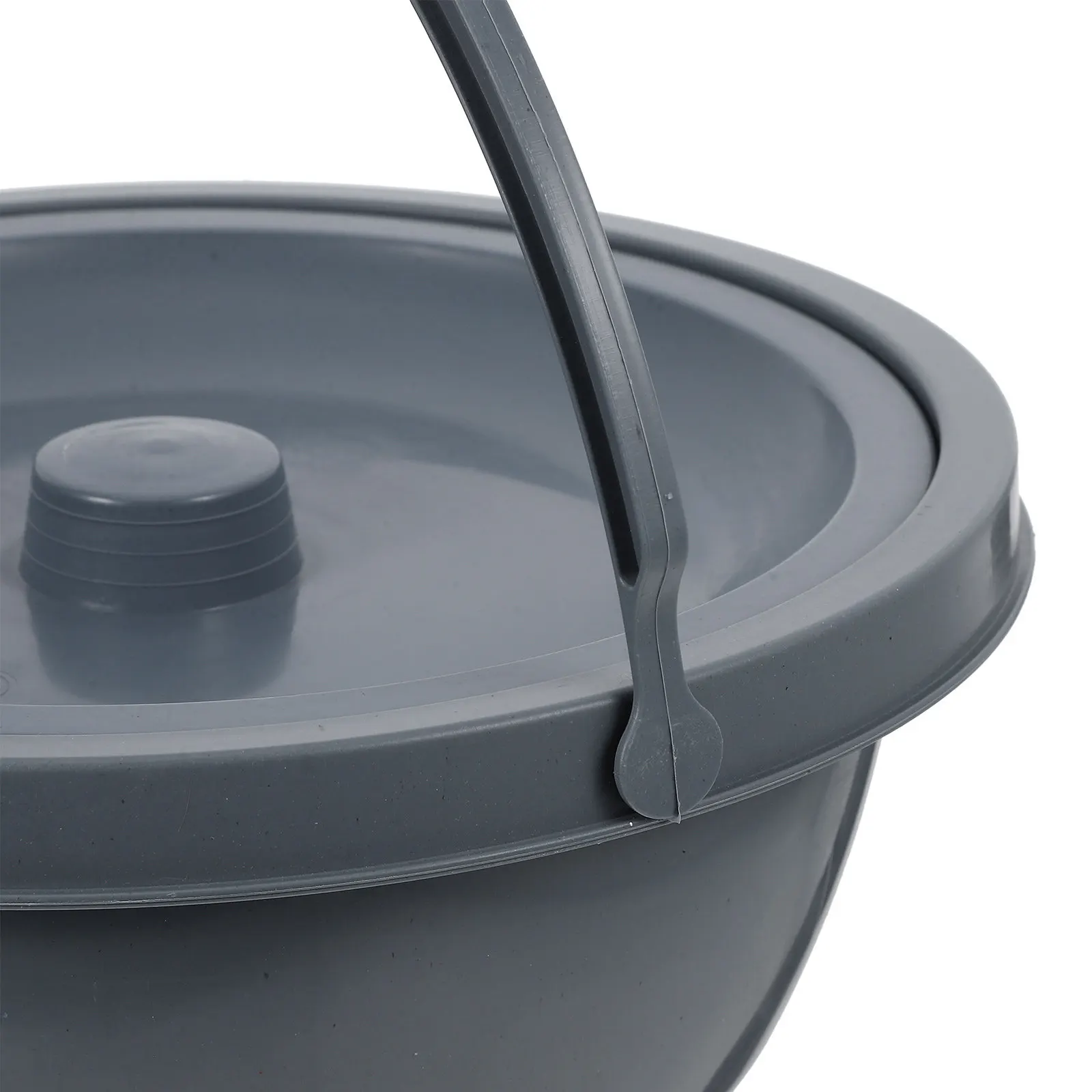 Dark Grey Portable Chamber Pot with Leakproof Lid for Elderly Nighttime Urination Bedside Toilet Urinal Bucket Home Hospital Car