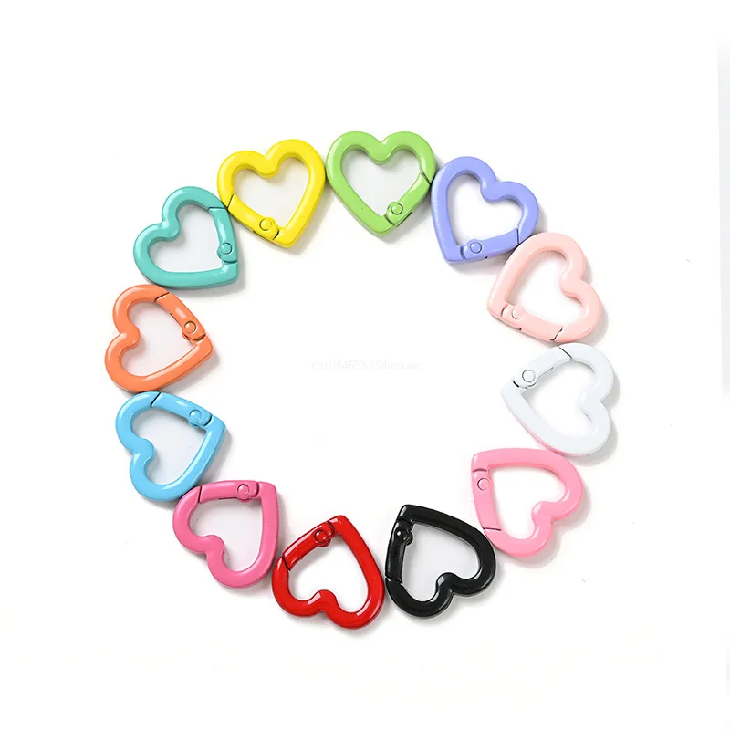 1Pcs 22mm Heart Shaped Carabiner Hook Ring Keychain Keyrings for DIY Jewelry Making Supplies Connector Buckles Accessories image 5