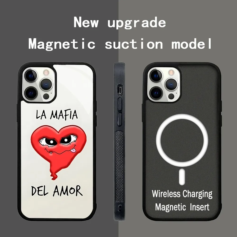 Mafia Of Love Red Heart Pattern Phone Case For IPhone 15 14 13 Pro Max 11 12 Mini Alex Mirror For Magsafe Wireless Charging Cove