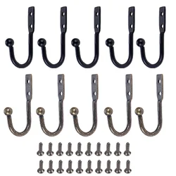 DRELD 10pcs Wall Door Bath Single Prong Coat Hook Hanger Furniture Kitchen Pot Hanger Hooks Handbag Bag Hanger Hooks 50*23mm