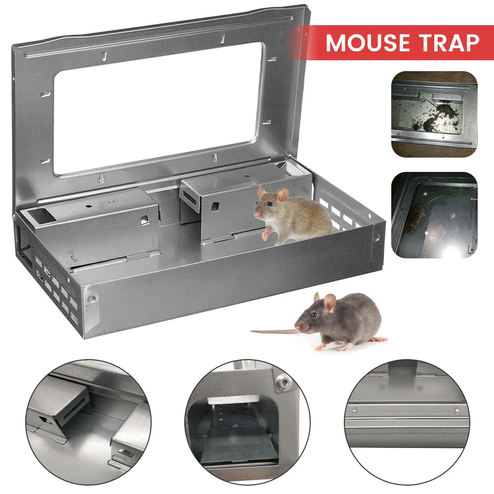 New Mouse Trap Self Catching Mice Killer Humanized Reusable Rodent Catcher with Protective Cover Mouse Control for Home Kitchen