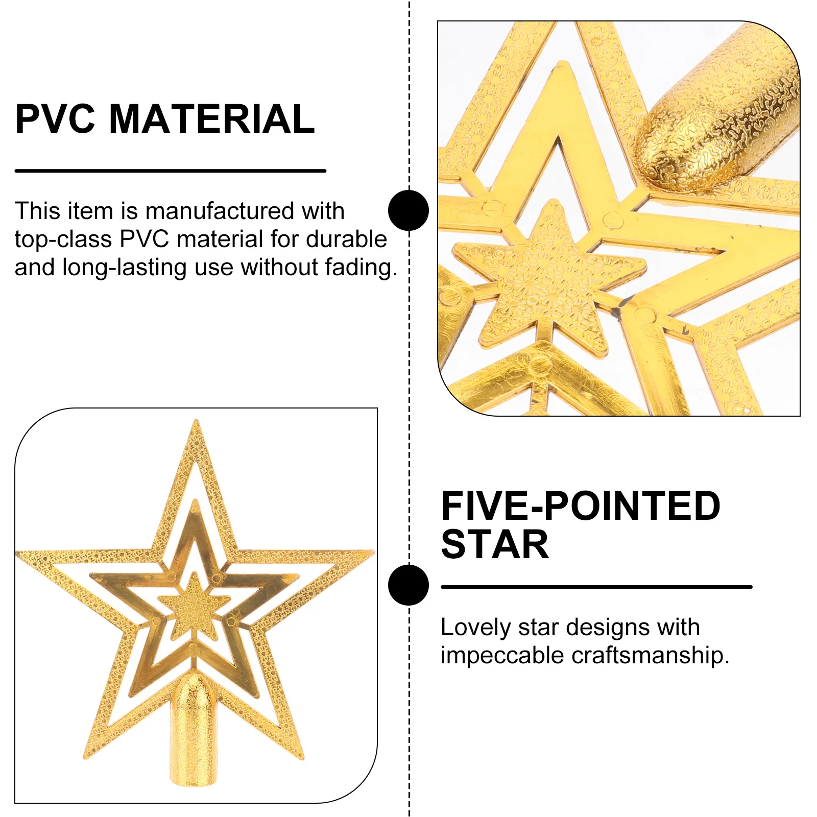 

Bright 15Cm Christmas Tree Topper Star Gold Color Pleasant Brightness Holiday Decoration Christmas Tree Star Topper