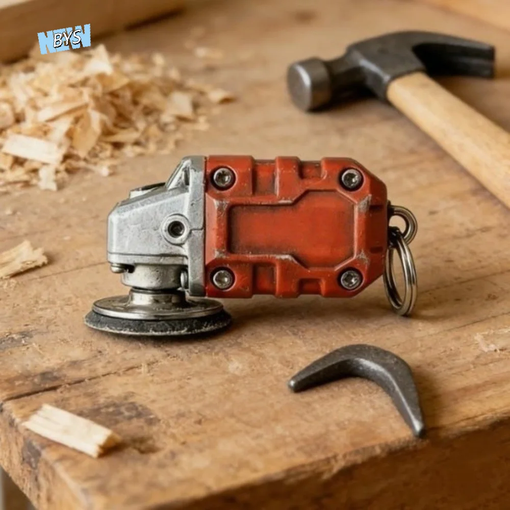 

Simulation Mini Grinder Keychain Sturdy Portable Grinding Tool Pendant Resin Realistic Little Sander Keyring Gift Accessory