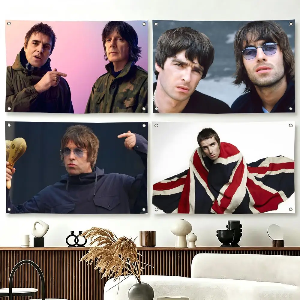 British Rock Liam Gallagher Flags  For Living Room Home Dorm Decor Wall Outdoor Camping Party Banner Gifts