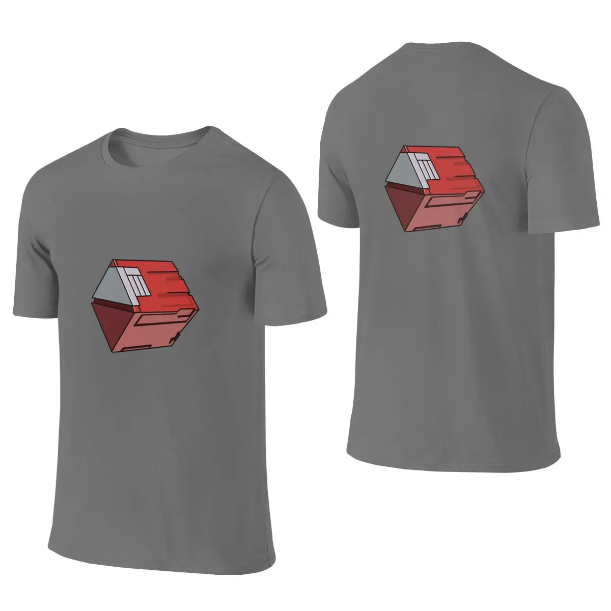 PSO Red Box Not Pilling Reversible T-shirt Sports Minimalist Ribbed Collar T-shirt